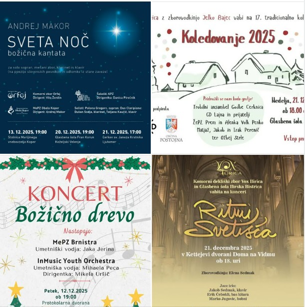 Primorski pevski zbori vabijo na Adventne koncerte